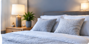 Comfortable, softly lit bedroom with a neatly made bed